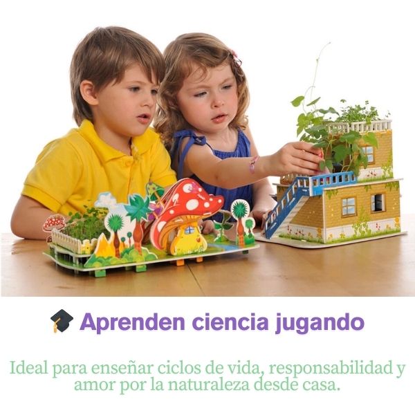 🐮 Rural Scenery – Casita de Cartón para Armar + Mini Jardín 🌱
