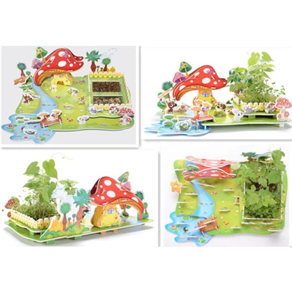 🐮 Rural Scenery – Casita de Cartón para Armar + Mini Jardín 🌱