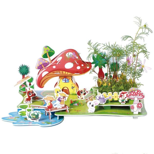 🐮 Rural Scenery – Casita de Cartón para Armar + Mini Jardín 🌱