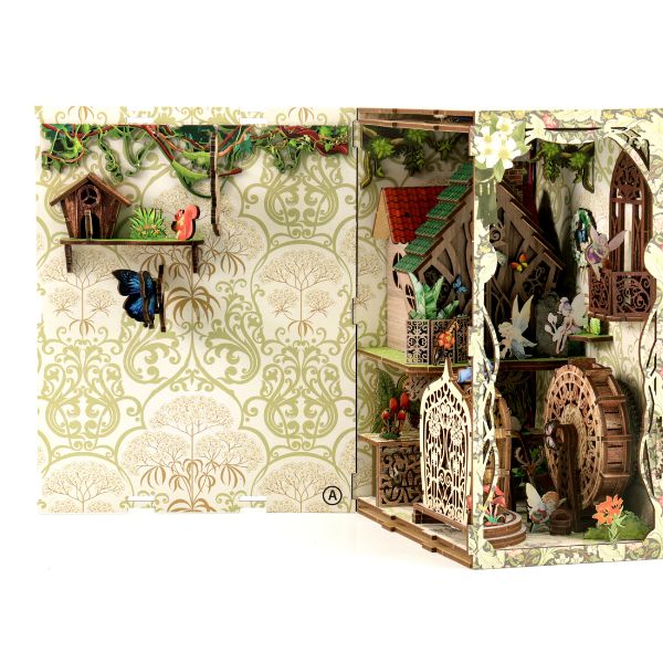 Miniatura 🌿 Mundo Secreto del Bosque – Book Nook 3D con Luz LED | Puzzle de 243 Piezas