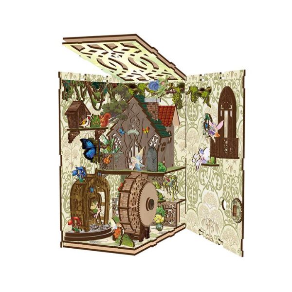 Miniatura 🌿 Mundo Secreto del Bosque – Book Nook 3D con Luz LED | Puzzle de 243 Piezas
