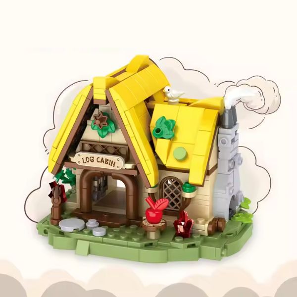 Casita Log Cabin para Armar Bloques Creativos